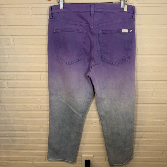 7 For All Mankind Purple Ombre High Rise Straight Leg Jeans, Women’s Size 32 - Picture 7 of 14